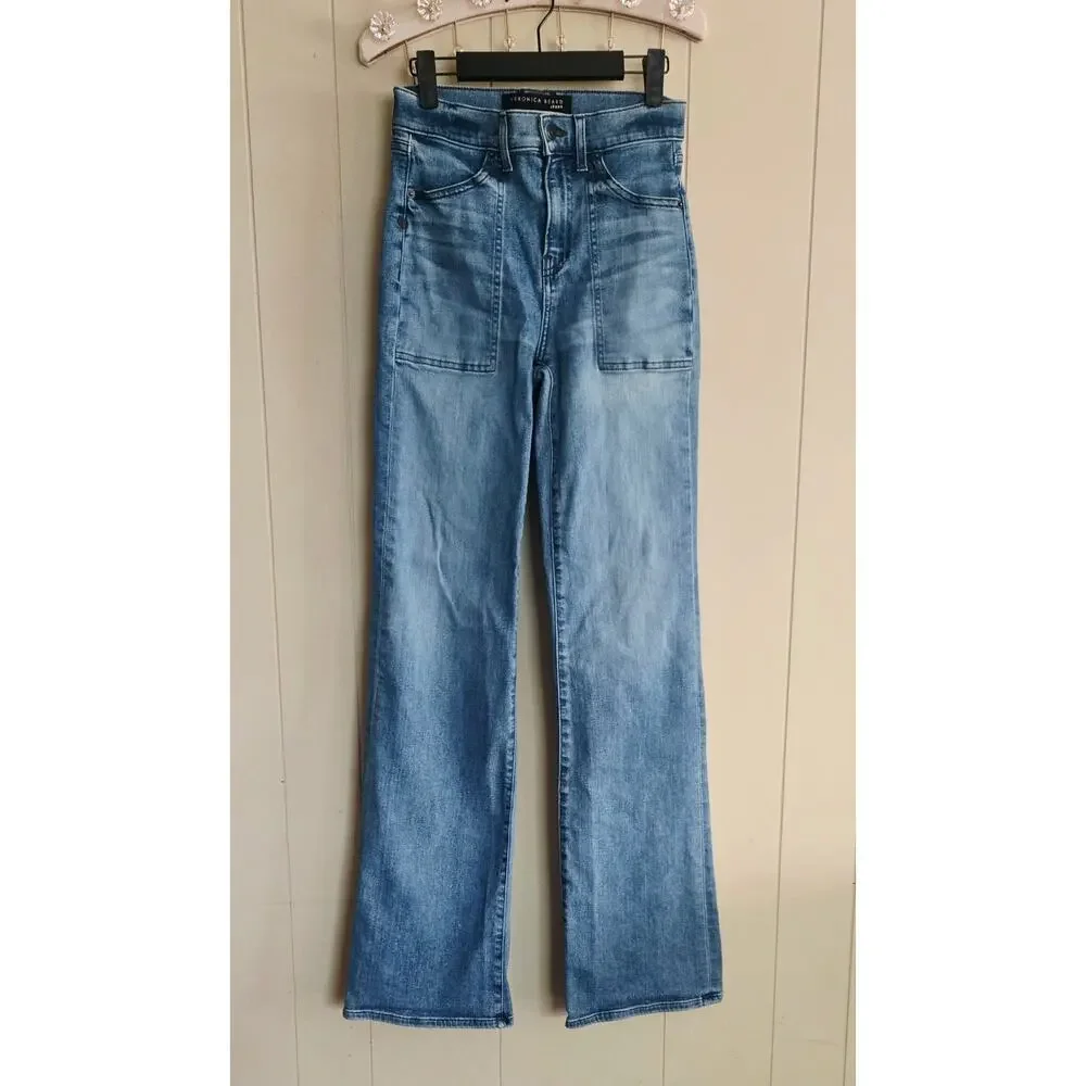 Veronica Beard Crosbie Wide Leg High Rise Ladies Jeans Size 25